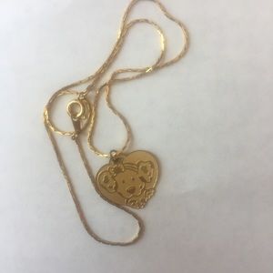 Vintage Sanrio Spottie Dottie gold plated necklace